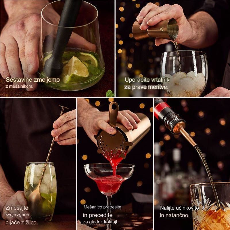 VonShef 6 delni bakreni set za koktajle