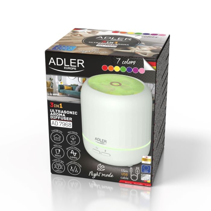 Adler USB 3v1 ultrazvočni aroma difuzor 7968