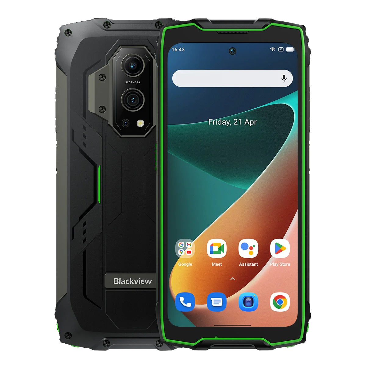 Blackview pametni robustni telefon BV9300 12GB+256GB z laserskim merilnikom razdalje, zelen