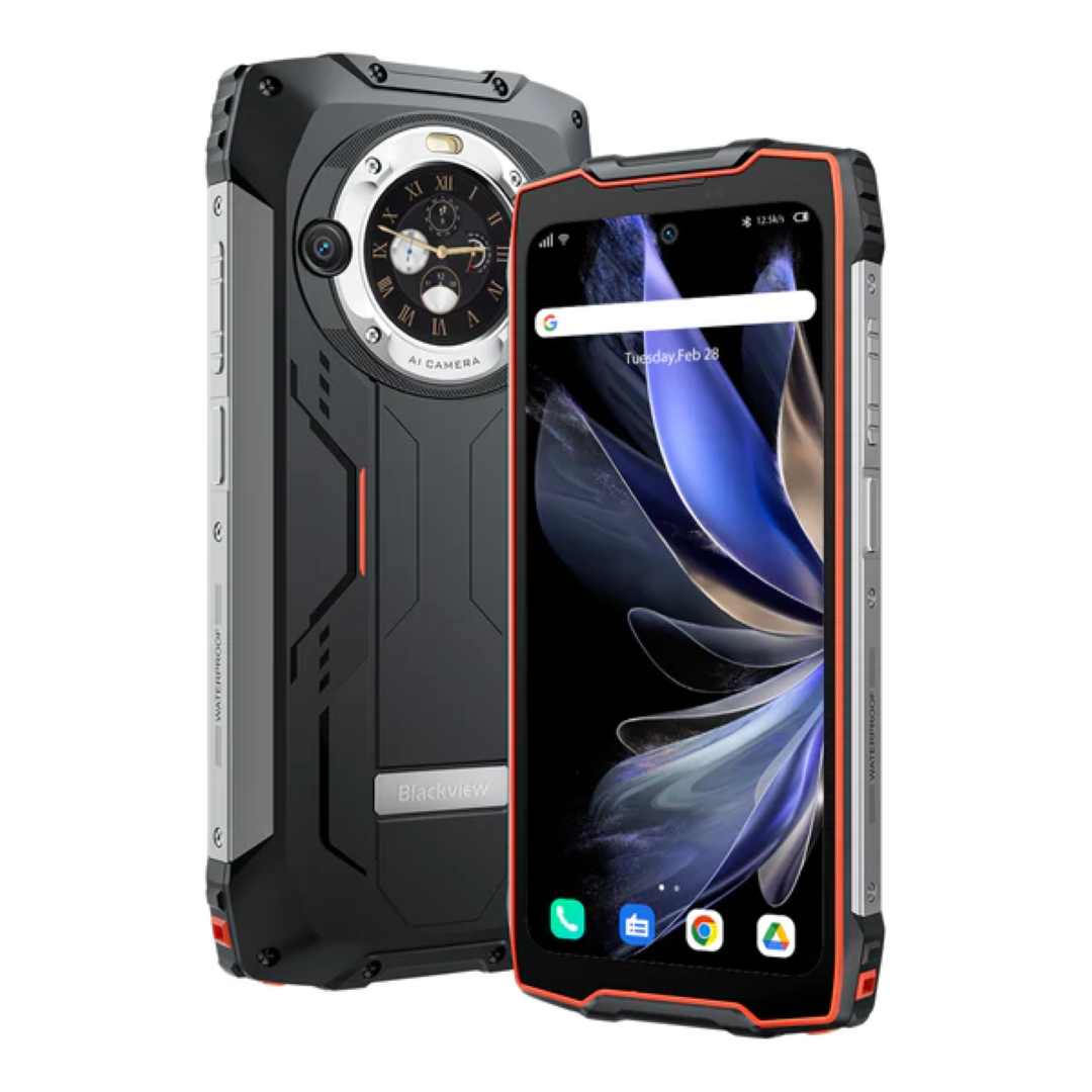 Blackview pametni robustni telefon BV9300 Pro 12GB+256GB z vgrajeno 100LM svetilko, oranžen