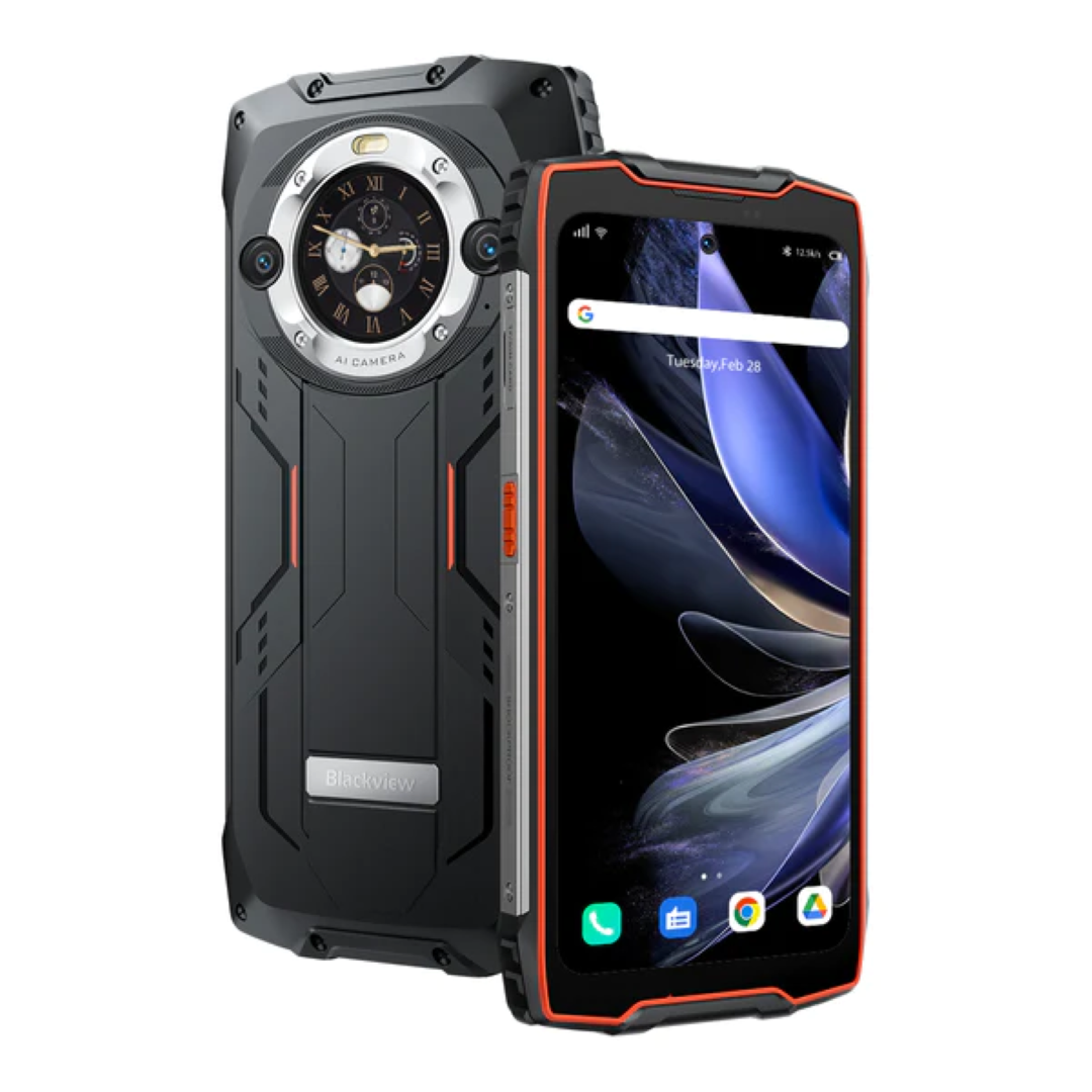 Blackview pametni robustni telefon BV9300 Pro 12GB+256GB z vgrajeno 100LM svetilko, oranžen