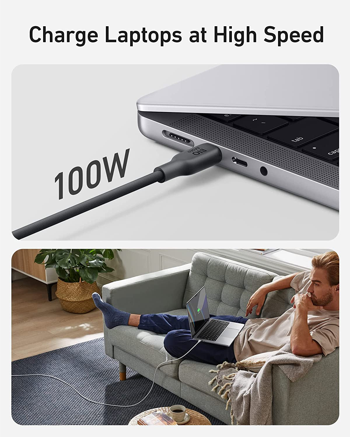 Anker 543 BIO USBC-USBC 0,9m kabel črn