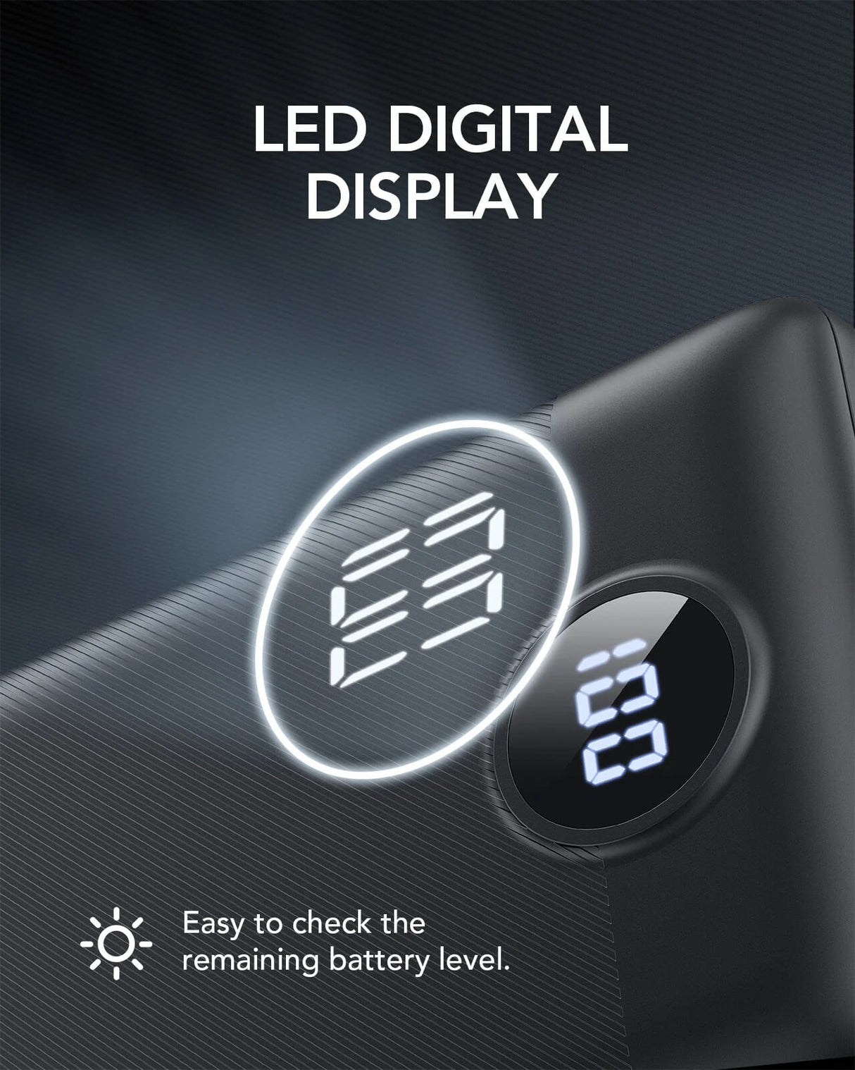 VEGER prenosna baterija z vgrajenimi kabli C20 20000 mAh, črna