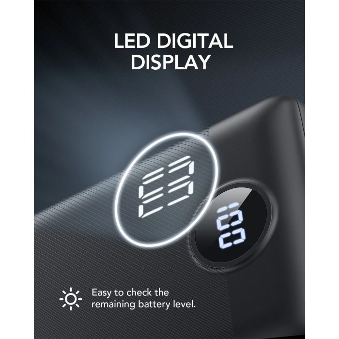 VEGER prenosna baterija z vgrajenimi kabli C20 20000 mAh, črna