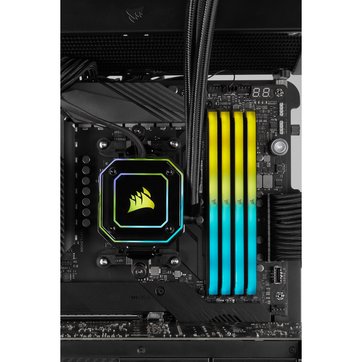 Corsair VENGEANCE RGB RS 32GB (2 x 16GB) DDR4 DRAM 3200MHz PC4-25600 CL16, 1.2V/1.35V