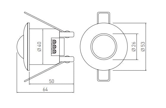 GTV IR vgradni senzor gibanja, stropni 360°