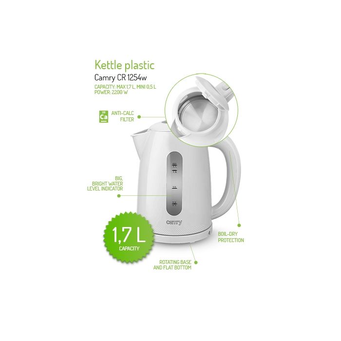 Camry grelnik vode 1,7l 2000W bel