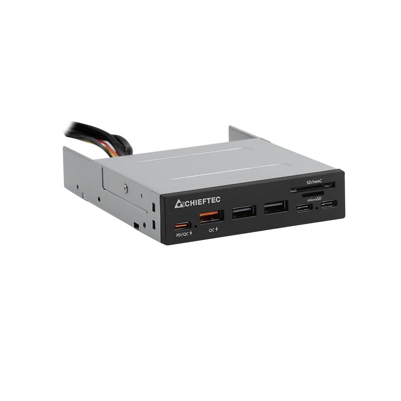 Chieftec all-in-one čitalec kartic 4x USB 3.2 Gen1 TypeA/C QC3.0 3,5" panel