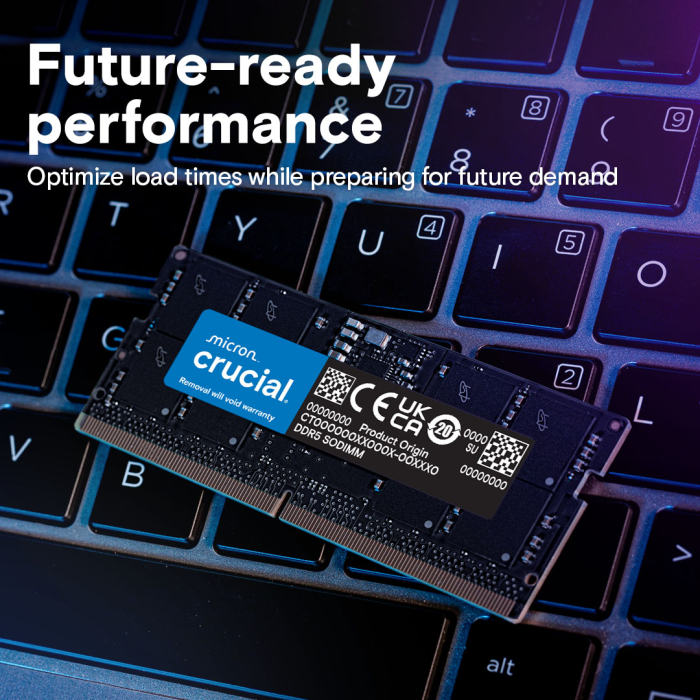 Crucial 32GB Kit (2x16GB) DDR5-5600 SODIMM CL46, 1.1V