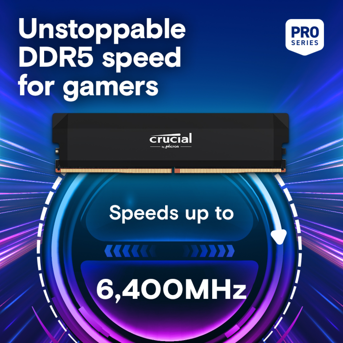 Crucial Pro 32GB Kit (2x16GB) DDR5-6400 UDIMM CL38, 1.35V