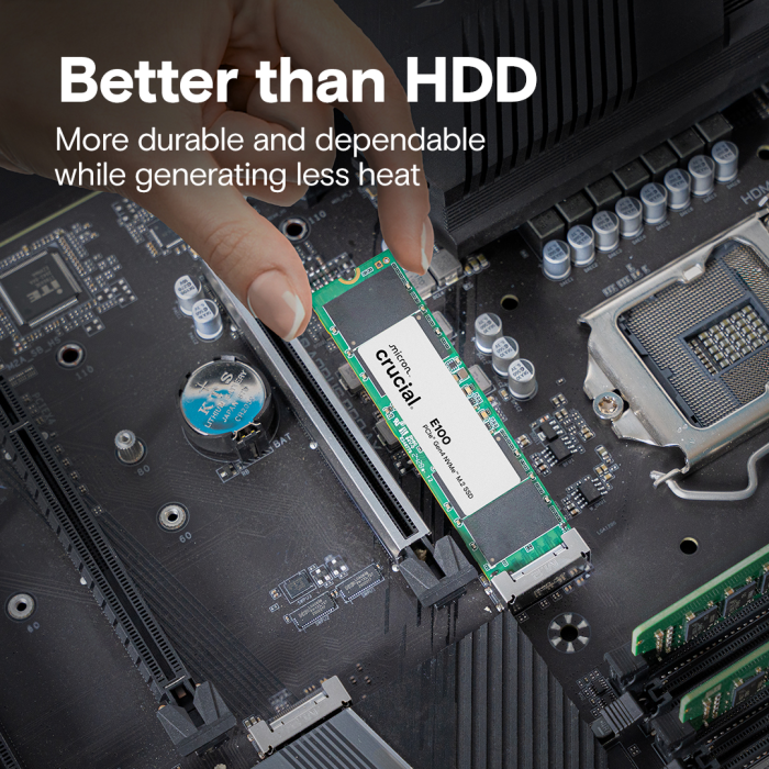 Crucial E100 480GB PCIe Gen4 NVMe 2280 M.2 SSD