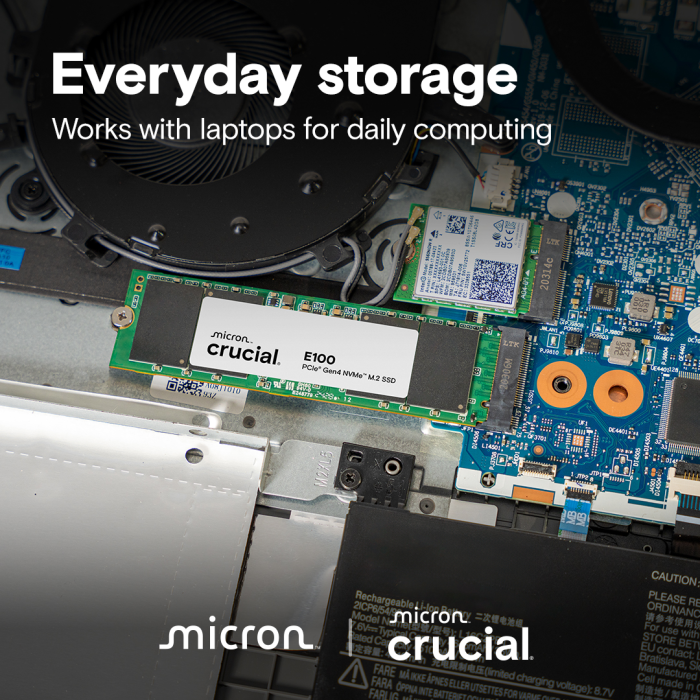 Crucial E100 2TB PCIe Gen4 NVMe 2280 M.2 SSD