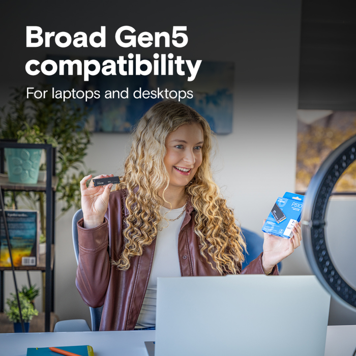 Crucial P510 2TB PCIe Gen5 NVMe 2280 M.2 SSD