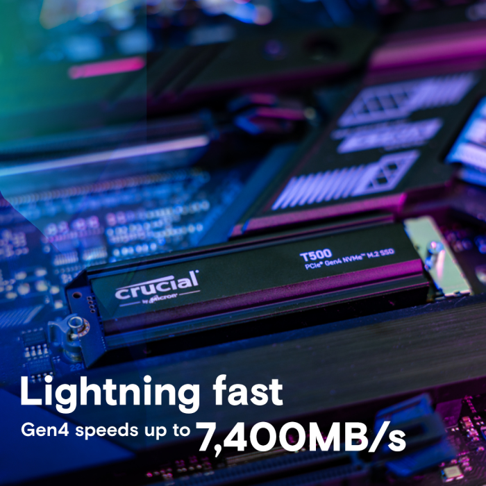 Crucial T500 2TB PCIe Gen4 NVMe M.2 SSD s hladilnikom