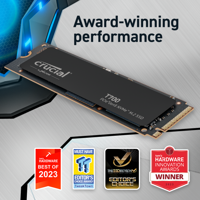 Crucial T700 2TB PCIe Gen5 NVMe M.2 SSD