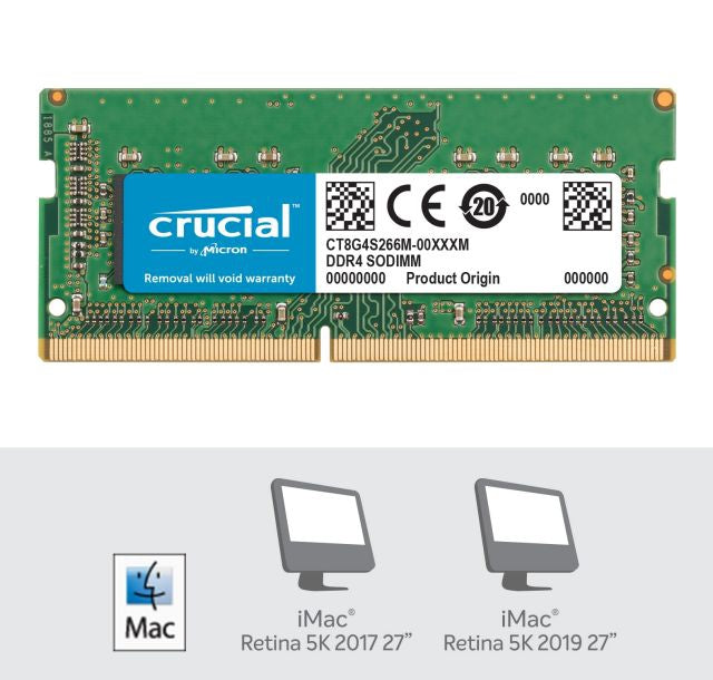 Crucial 16GB DDR4-2666 SODIMM PC4-21300 CL19, 1.2V za Mac
