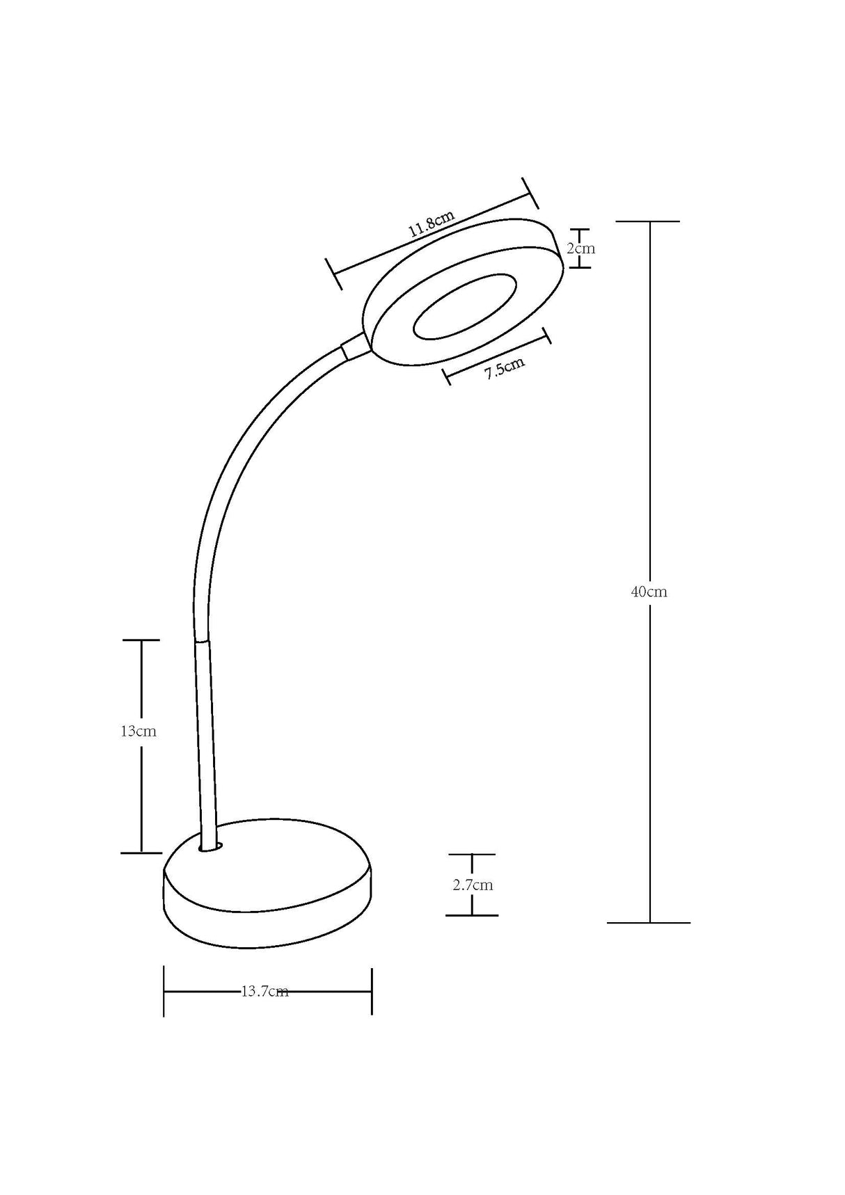 ASALITE namizna svetilka 6W, 4000K, 500lm, bela