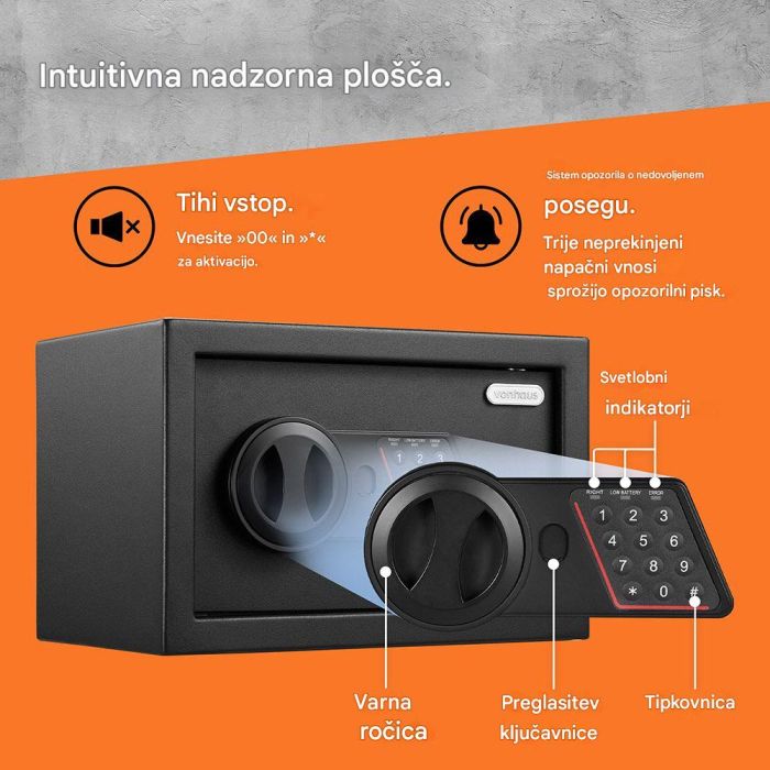 VonHaus Varnostni sef Sef 8,5 L – majhna velikost