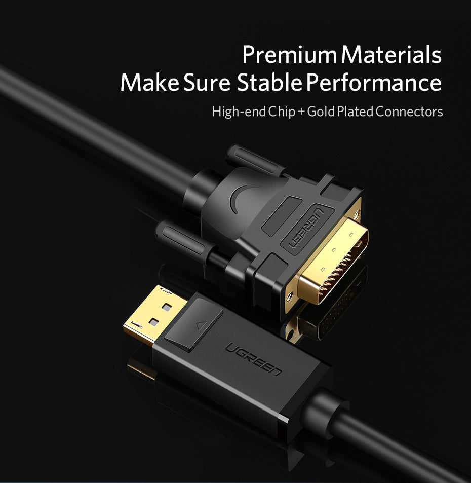 Ugreen DisplayPort na DVI (24+1) kabel 1.5m - polybag