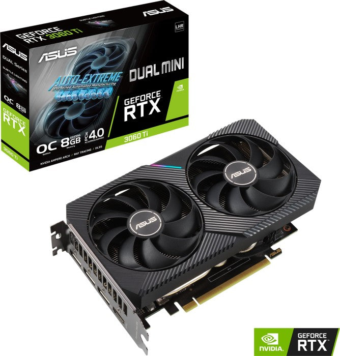 Grafična kartica ASUS GeForce RTX 3060 Ti DUAL OC V2 MINI, 8GB GDDR6, PCI-E 4.0