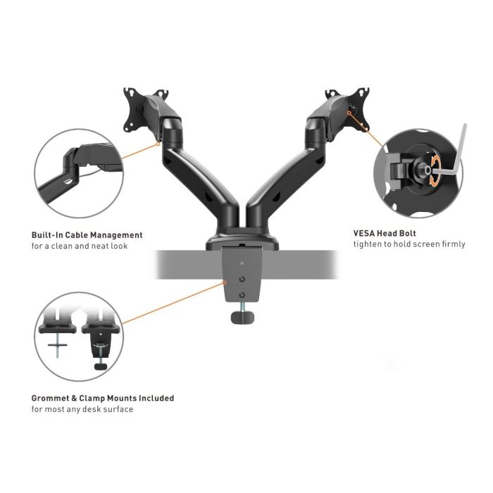 VonHaus dvojni namizni nosilec do diagonale 27plinska vzmet