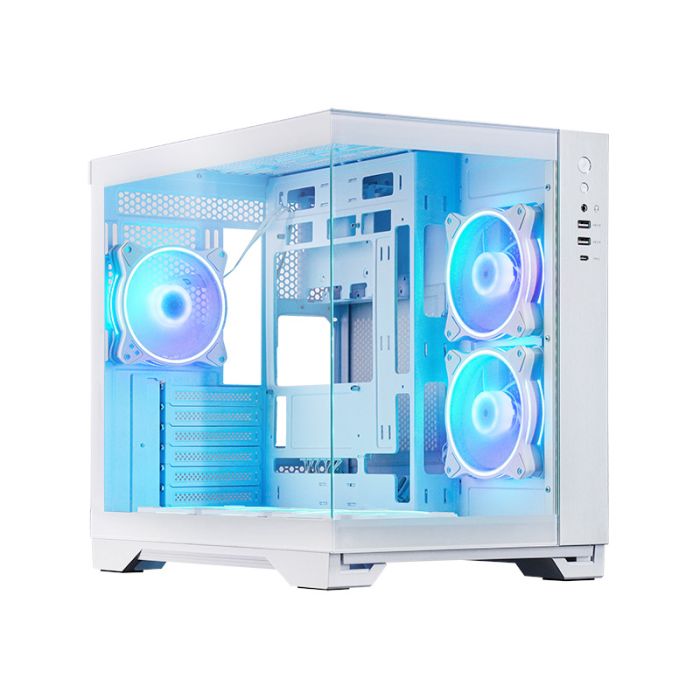 Chieftec VISIO USB3.2 Gen2 ATX A-RGB ohišje, belo