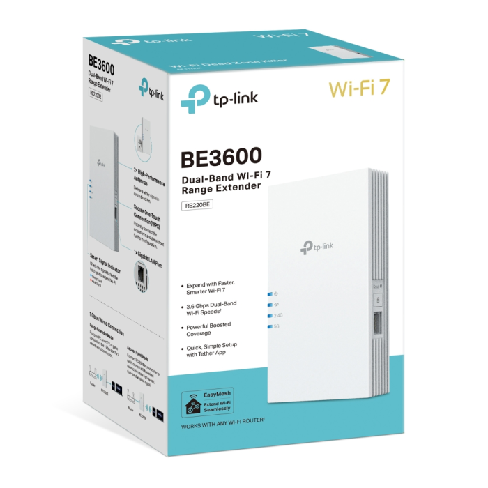 TP-LINK RE220BE Wi-Fi 7 BE3600 Range Extender