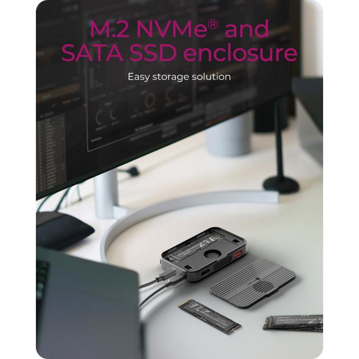 IcyBox IB-DK4071M-CU31 7-v-1 DockingStation with magnetic M.2 SSD bay priklopna postaja