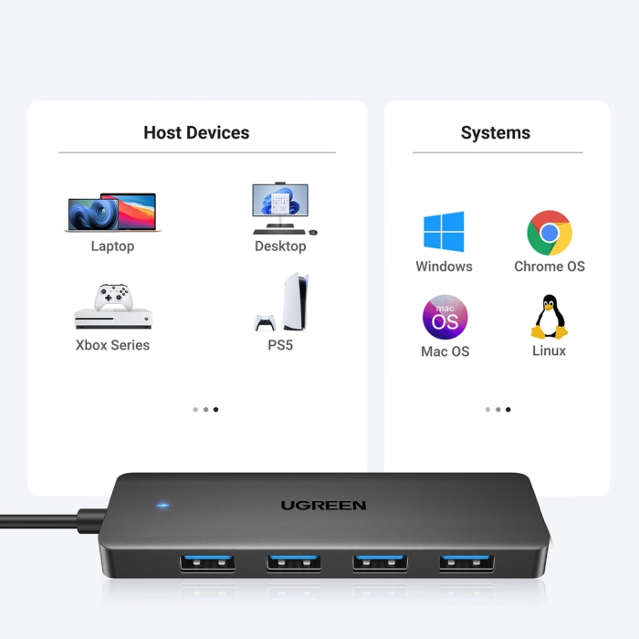 Ugreen 4-portni USB 3.0 hub - 1M