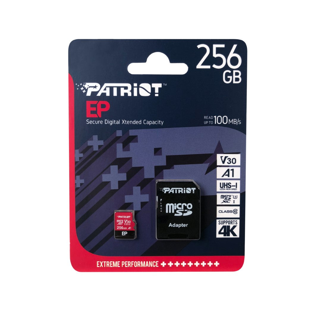 Patriot 256GB EP SDXC A1 / V30 microSD spominska kartica, 100MBs