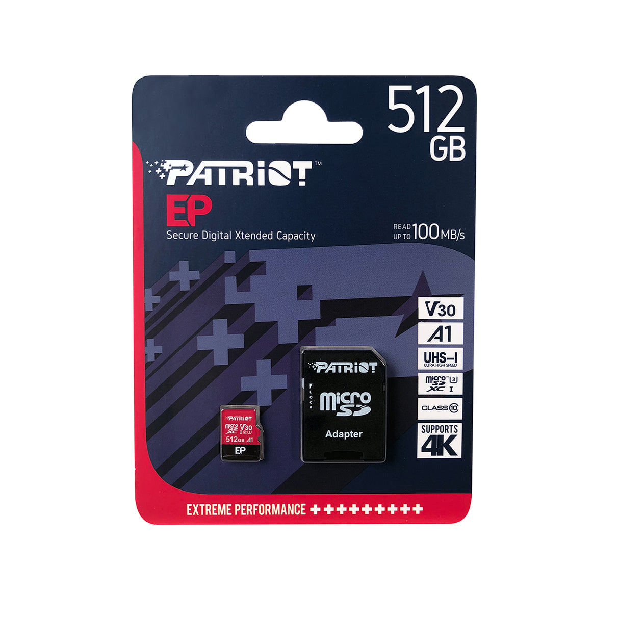 Patriot 512GB EP SDXC A1 / V30 microSD spominska kartica, 100MBs
