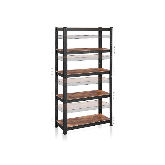 SONGMICS Regal 30 x 75 x 150 cm rjavo-črna, GLR030B01
