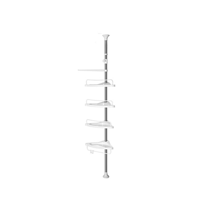 SONGMICS Kotno stojalo s policami za kopalnice belo srebrne barve 95-300 cm, BCB02SW