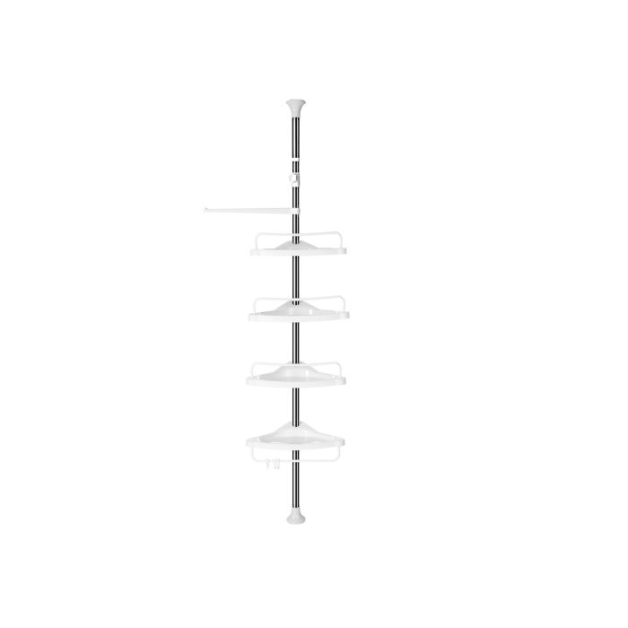 SONGMICS Kotno stojalo s policami za kopalnice belo srebrne barve 95-300 cm, BCB02SW