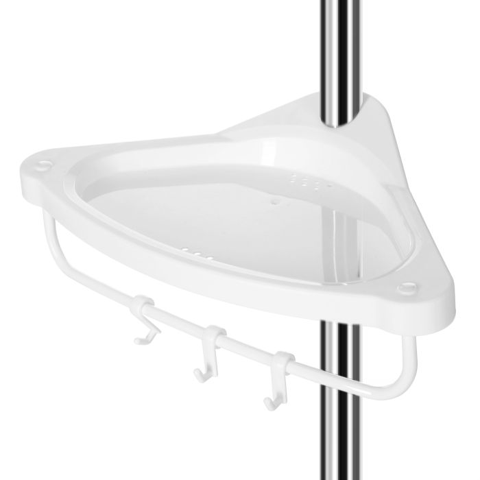 SONGMICS Kotno stojalo s policami za kopalnice belo srebrne barve 95-300 cm, BCB02SW