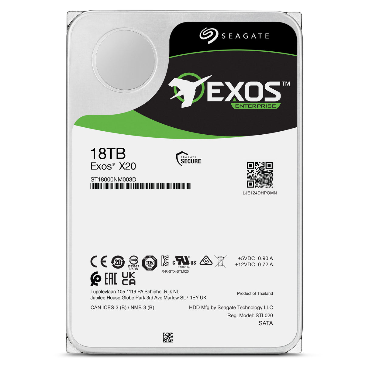 SEAGATE 18TB Exos X20 256MB cache, 7200 obratov He