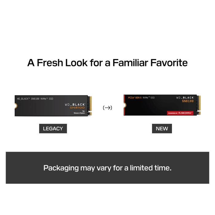 SanDisk 2TB WD Black SN8100 M.2 2280 PCI-e 5.0 NVMe 2.0 SSD disk
