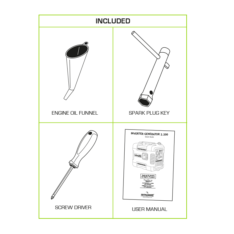 Tecnoware bencinski inverter agregat 4T 2000W 2200VA