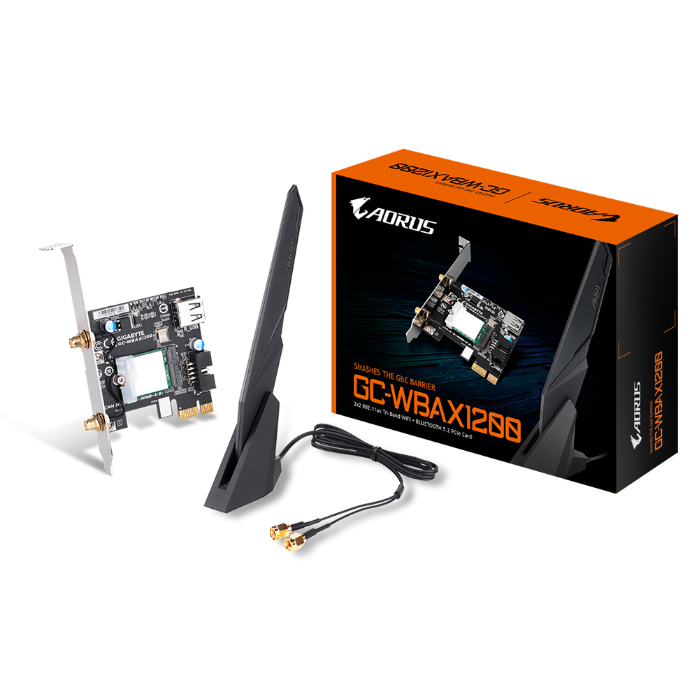 GIGABYTE WBAX1200 2Tx2R 802.11.acR2+ax Dual Band WIFI 6E + BLUETOOTH 5.2 PCI-E kartica