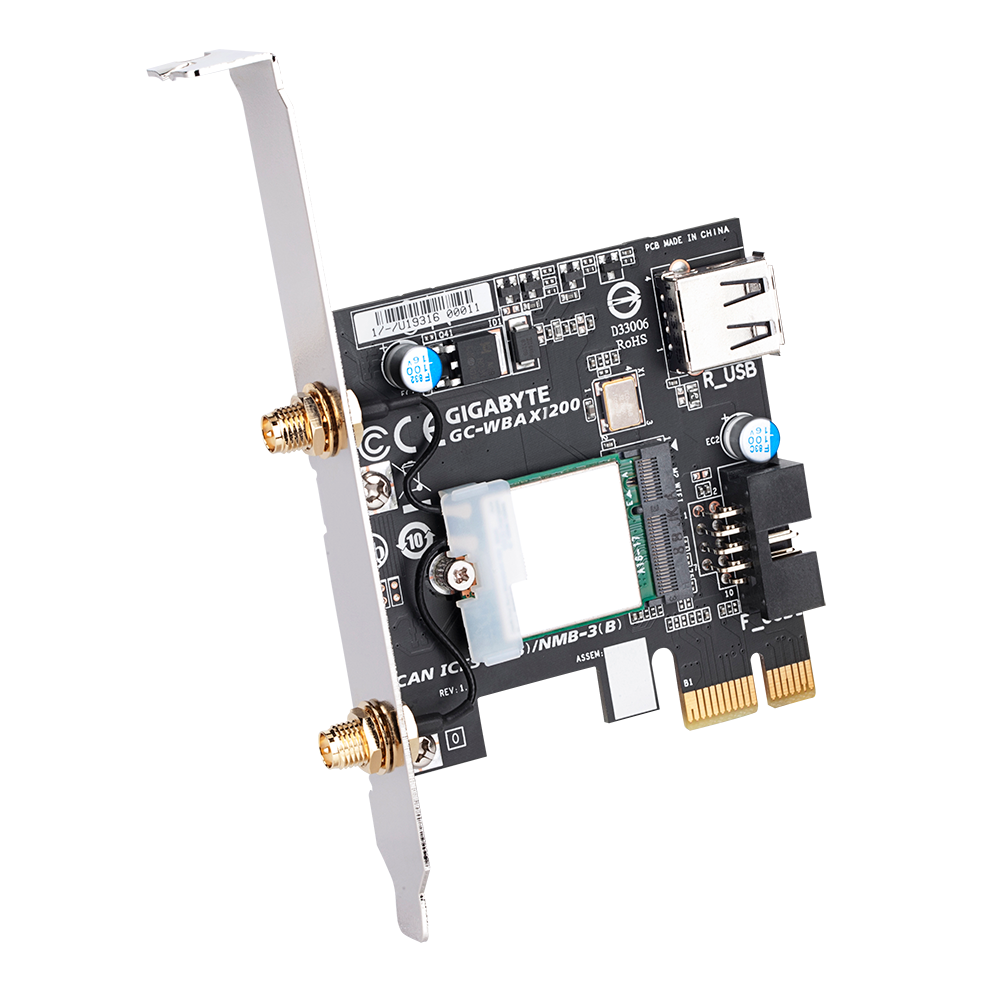 GIGABYTE WBAX1200 2Tx2R 802.11.acR2+ax Dual Band WIFI 6E + BLUETOOTH 5.2 PCI-E kartica