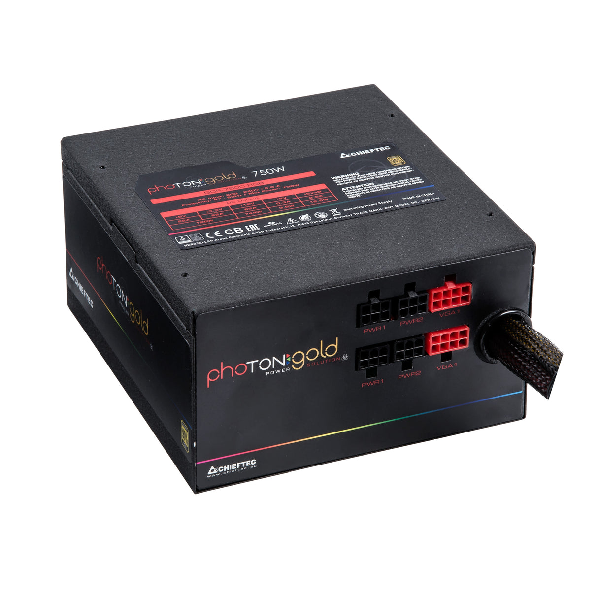 Chieftec Photon GOLD Series 750W RGB ATX modularni napajalnik