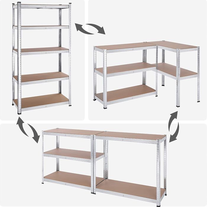 SONGMICS 2x Regal 40 x 90 x 180 cm bež-srebrna, GLR040E02