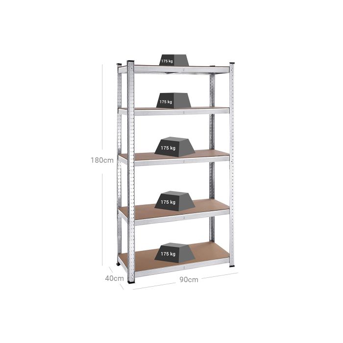 SONGMICS 2x Regal 40 x 90 x 180 cm bež-srebrna, GLR040E02