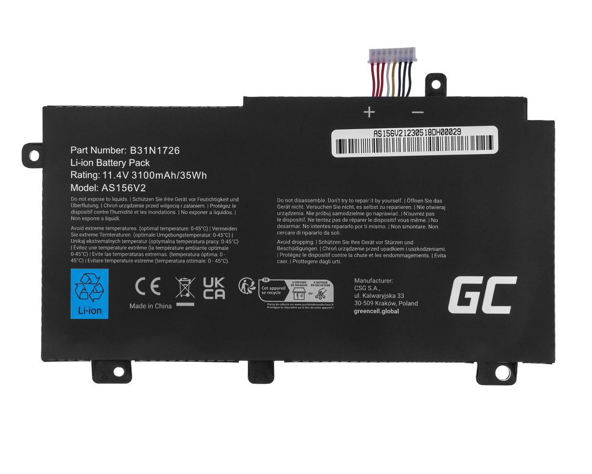 Green Cell Baterija B31N1726 za Asus TUF Gaming FX504 FX504G FX505 FX505D FX505G A15 FA506 A17 FA706
