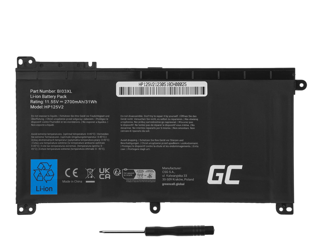 Green Cell baterija BI03XL ON03XL za HP Pavilion x360 13-U 13-U000 13-U100 Stream 14-AX 14-AX000