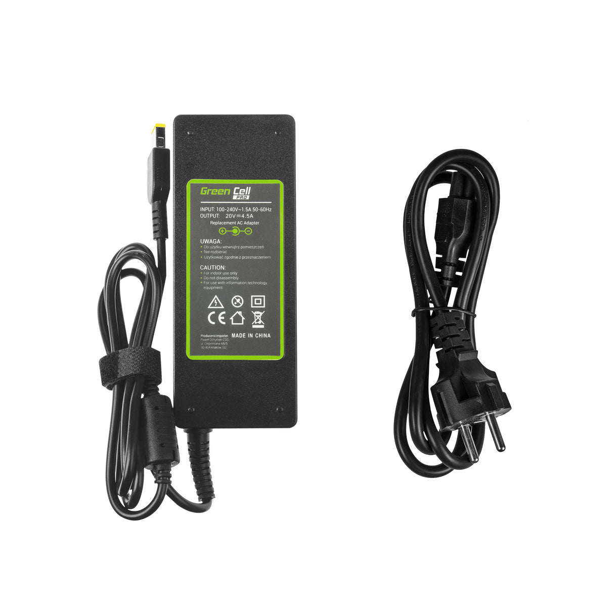 Green Cell PRO polnilec / AC Adapter 20V 4.5A 90W za Lenovo G500 G500s G510 Z51-70 IdeaPad Z510 Z710 ThinkPad T440s T460p T470p