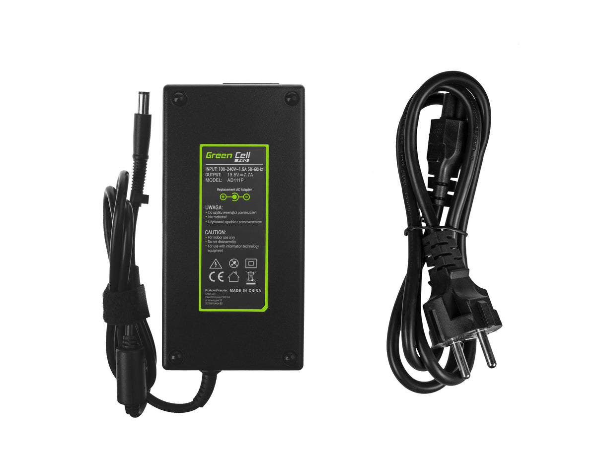 Green Cell PRO polnilec / AC Adapter 19.5V 7.7A 150W za HP EliteBook 8530p 8530w 8540p 8540w 8560p 8560w 8730w ZBook 15 G1 G2
