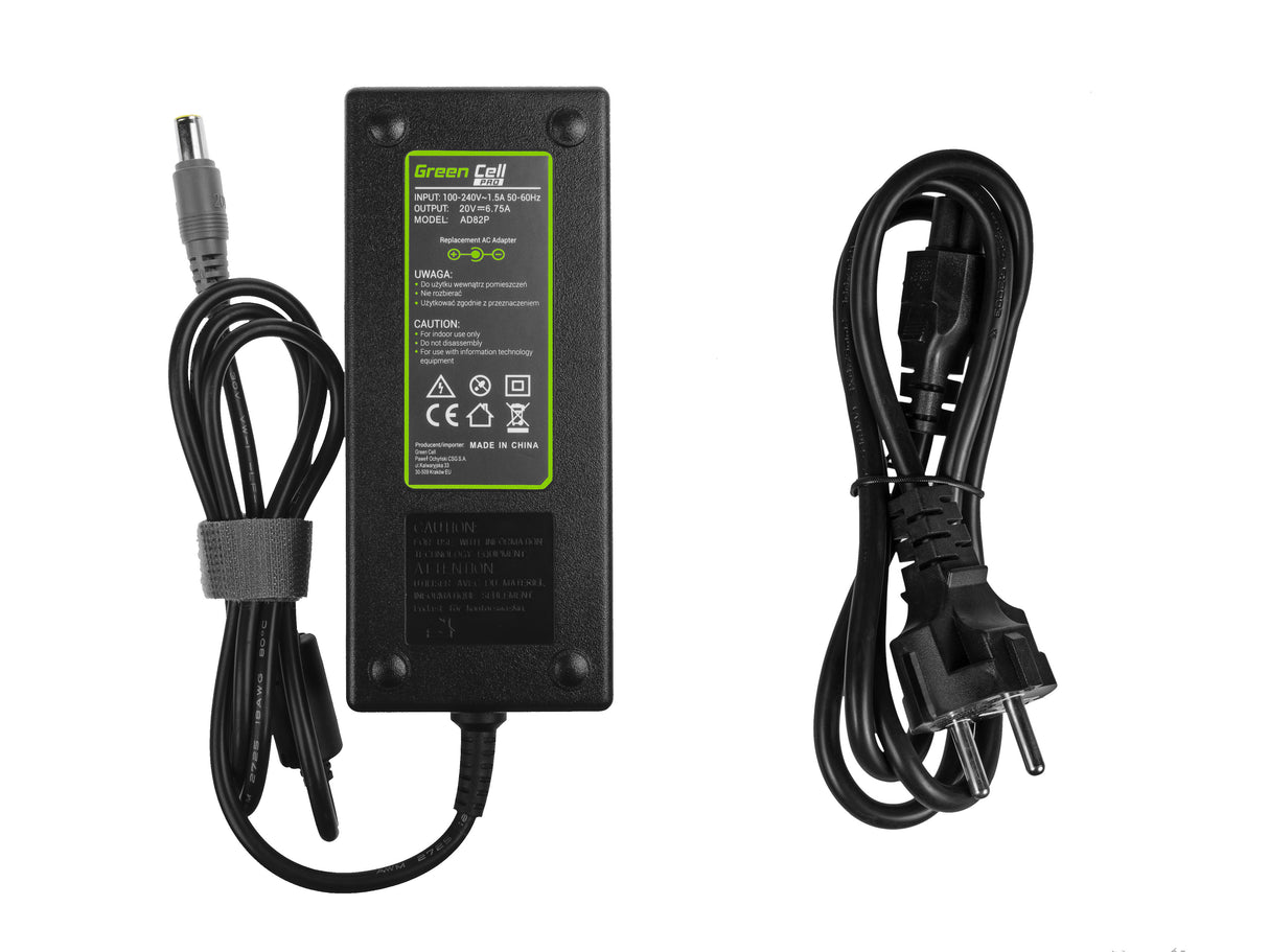 Green Cell PRO polnilec / AC Adapter 20V 6.75A 135W za Lenovo ThinkPad T520 T520i T530 T530i