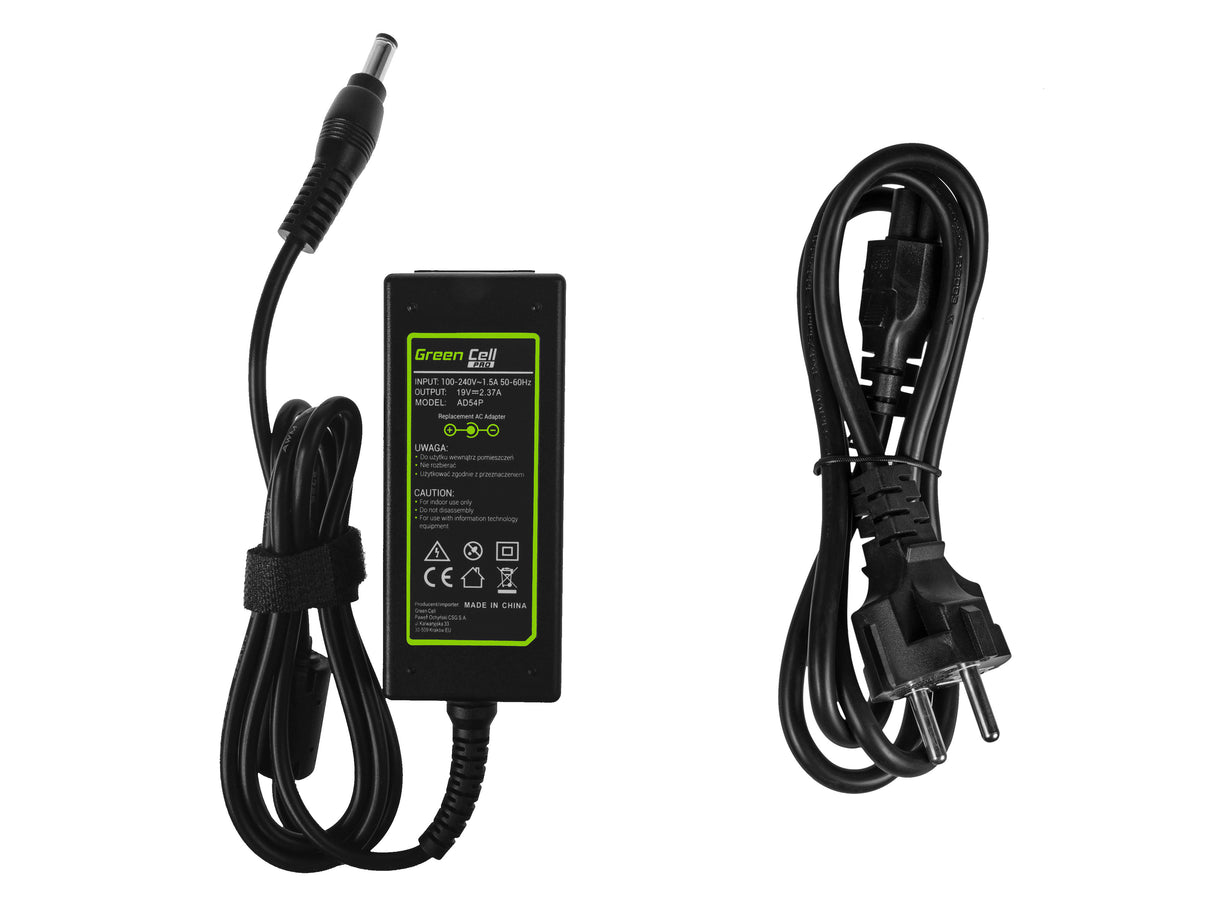 Green Cell PRO polnilec / AC Adapter 19V 2.37A 45W za Toshiba Satellite C50D C75D C670D C870D U940 U945 Portege Z830 Z930