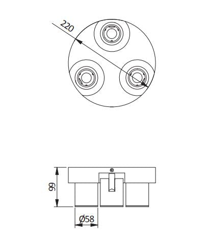 GTV reflektorska svetilka BLINK 3xGU10 220V, črna